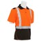 Erb Safety Shrt Slv Polo Shrt, Brdseye Msh, Class2, 9100SBSEG, Hi-Viz Org/Blk, 4XL 62687